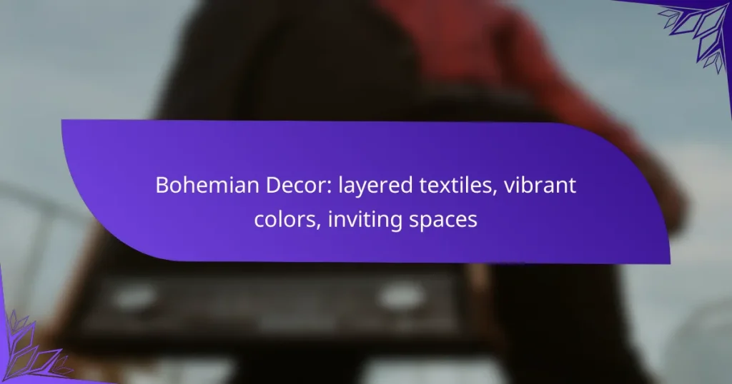 Bohemian Decor: layered textiles, vibrant colors, inviting spaces