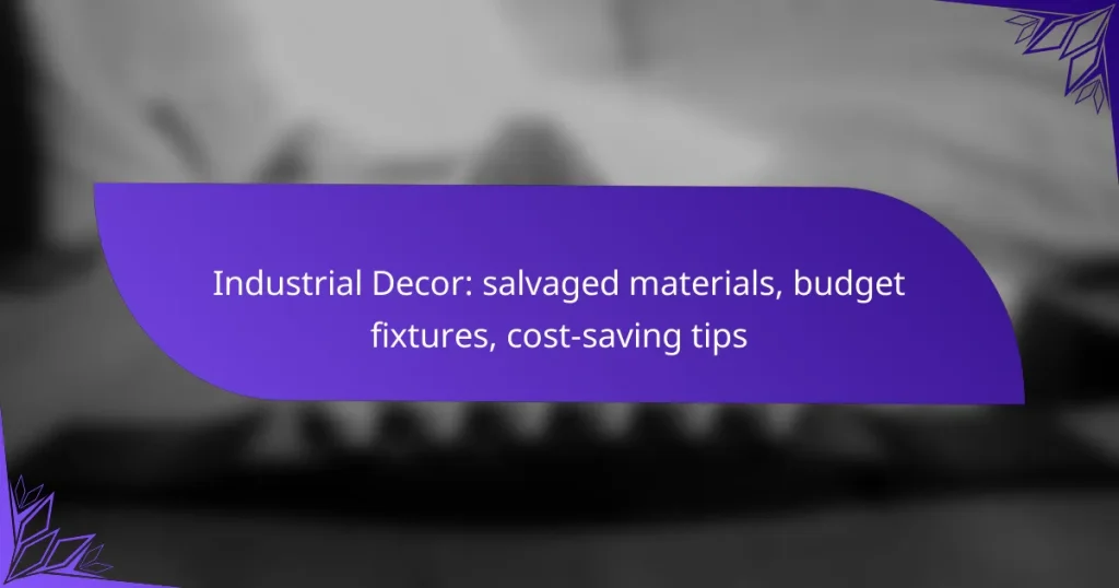 Industrial Decor: salvaged materials, budget fixtures, cost-saving tips