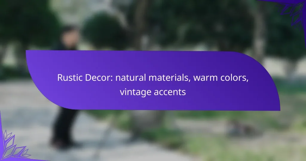 Rustic Decor: natural materials, warm colors, vintage accents