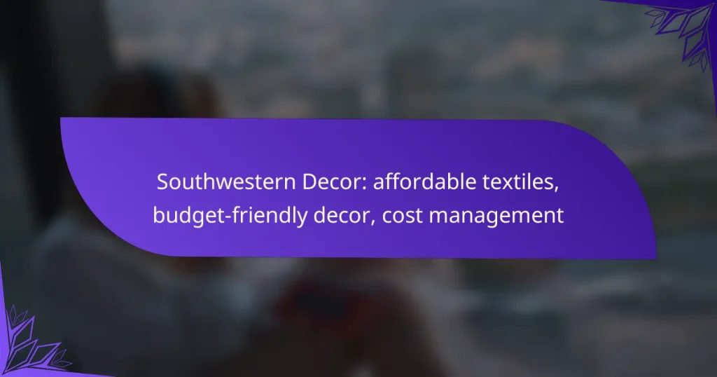 Southwestern Decor: affordable textiles, budget-friendly decor, cost management