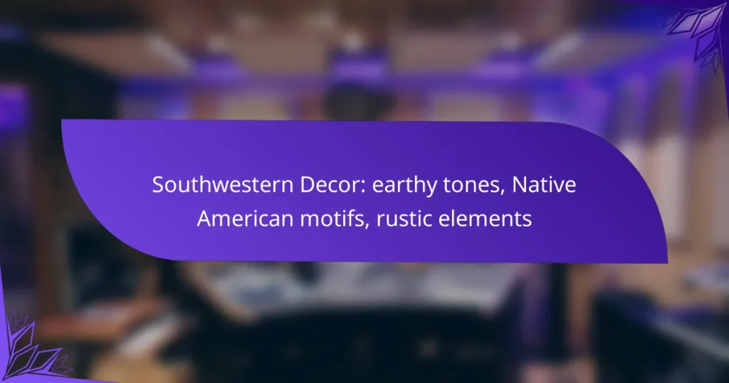 Southwestern Decor: earthy tones, Native American motifs, rustic elements